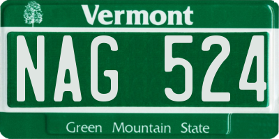 VT license plate NAG524