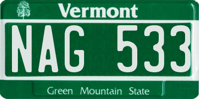 VT license plate NAG533