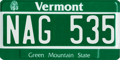 VT license plate NAG535
