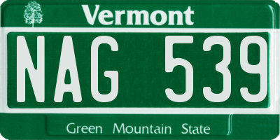 VT license plate NAG539