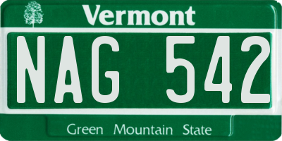 VT license plate NAG542