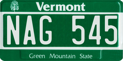 VT license plate NAG545
