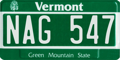 VT license plate NAG547