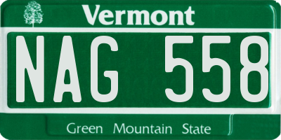 VT license plate NAG558