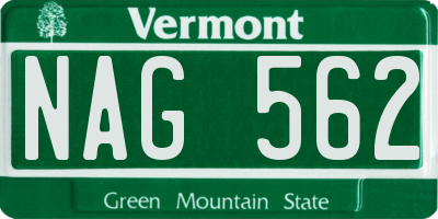 VT license plate NAG562