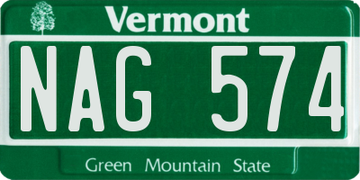 VT license plate NAG574