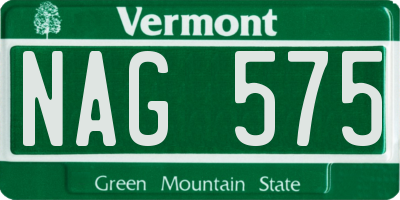 VT license plate NAG575