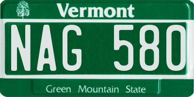 VT license plate NAG580