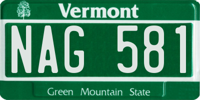 VT license plate NAG581