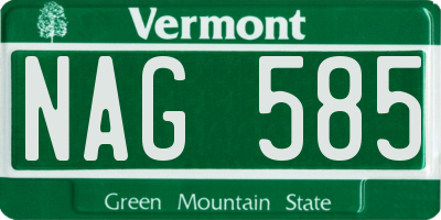 VT license plate NAG585
