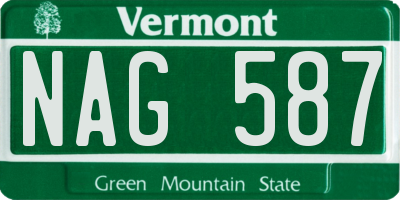 VT license plate NAG587