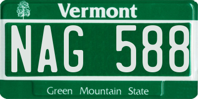 VT license plate NAG588