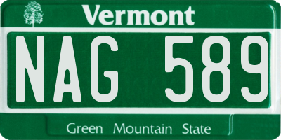 VT license plate NAG589