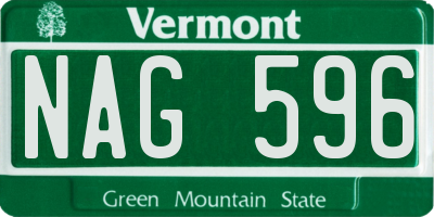 VT license plate NAG596