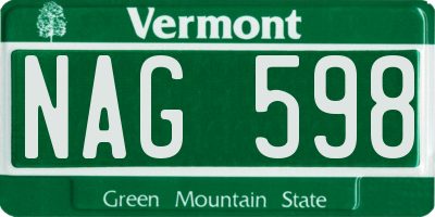 VT license plate NAG598