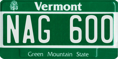 VT license plate NAG600