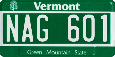 VT license plate NAG601