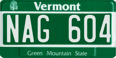 VT license plate NAG604