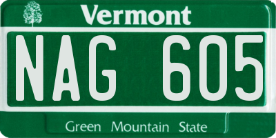 VT license plate NAG605