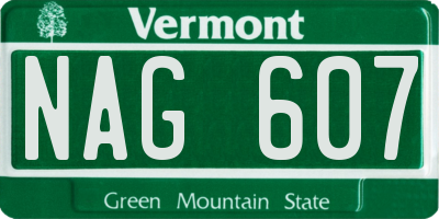 VT license plate NAG607