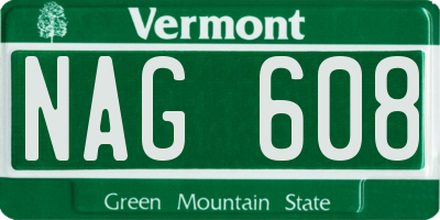 VT license plate NAG608