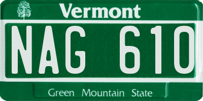 VT license plate NAG610