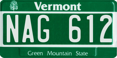 VT license plate NAG612