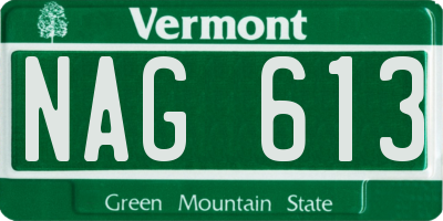 VT license plate NAG613