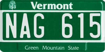 VT license plate NAG615