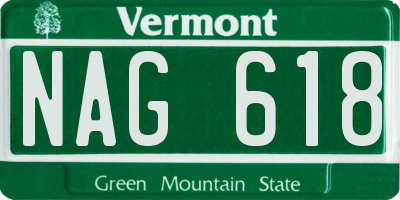 VT license plate NAG618