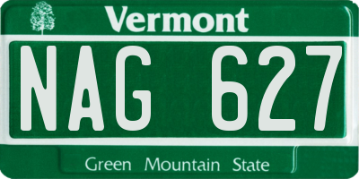 VT license plate NAG627