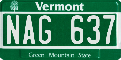 VT license plate NAG637