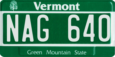 VT license plate NAG640