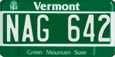VT license plate NAG642