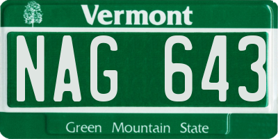 VT license plate NAG643