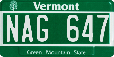 VT license plate NAG647