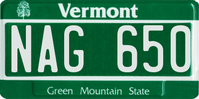 VT license plate NAG650