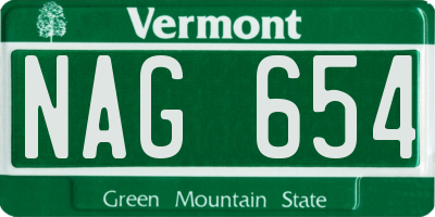 VT license plate NAG654