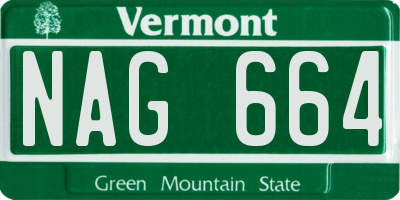 VT license plate NAG664