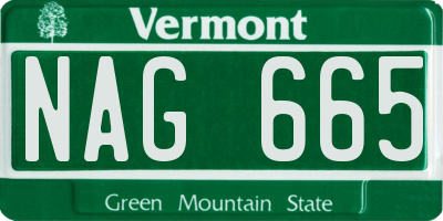 VT license plate NAG665