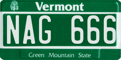 VT license plate NAG666