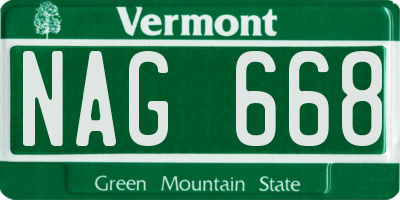 VT license plate NAG668