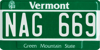 VT license plate NAG669