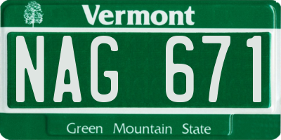 VT license plate NAG671