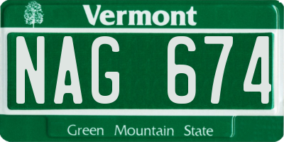 VT license plate NAG674