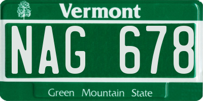 VT license plate NAG678