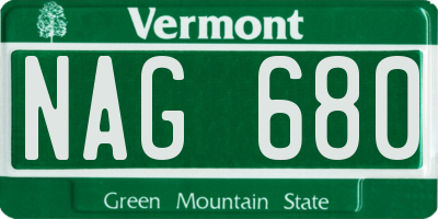 VT license plate NAG680