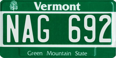 VT license plate NAG692