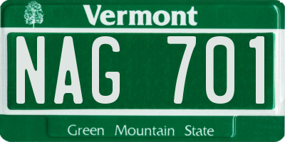 VT license plate NAG701