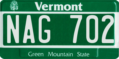 VT license plate NAG702
